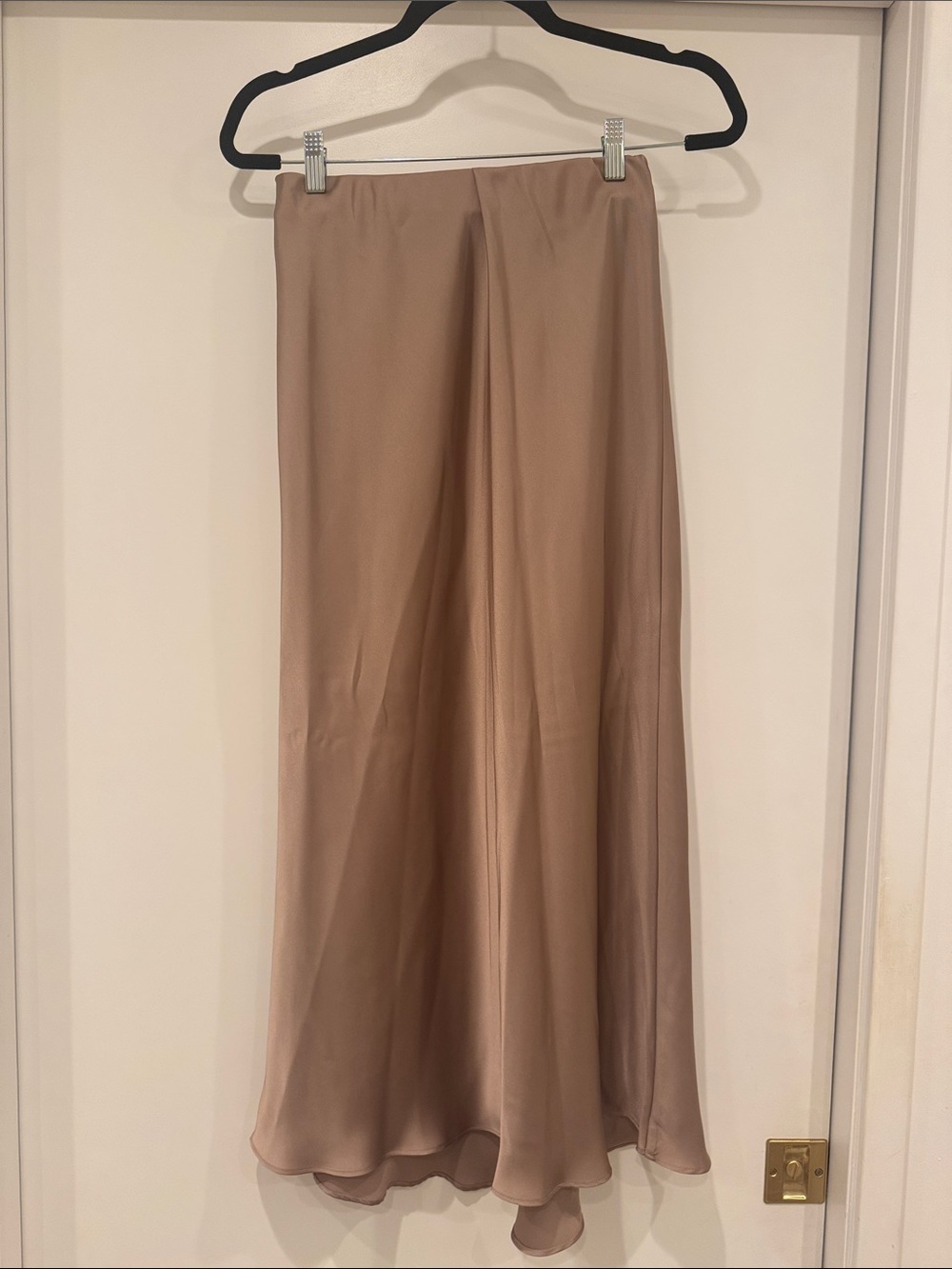 Zara Champagne Satin Maxi Skirt